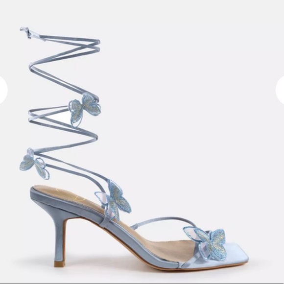 Princess Polly | Shoes | Blue Butterfly Strappy Heels Sandals | Poshmark
